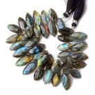 15x9-19x9mm Labradorite faceted marquise beads 7.5 inch 40 pieces - Beadsofcambay.com
