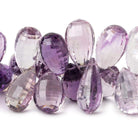 15x9-20x11mm Amethyst, Pink Amethyst & Crystal Quartz Faceted Tear Drop Beads 45 pcs - Beadsofcambay.com