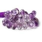 15x9-20x11mm Amethyst, Pink Amethyst & Crystal Quartz Faceted Tear Drop Beads 45 pcs - Beadsofcambay.com