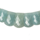 15x9-23x14mm Aquamarine double drilled faceted fancy shape collar 37 beads - Beadsofcambay.com