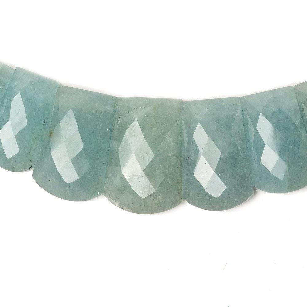 15x9-23x14mm Aquamarine double drilled faceted fancy shape collar 37 beads - Beadsofcambay.com