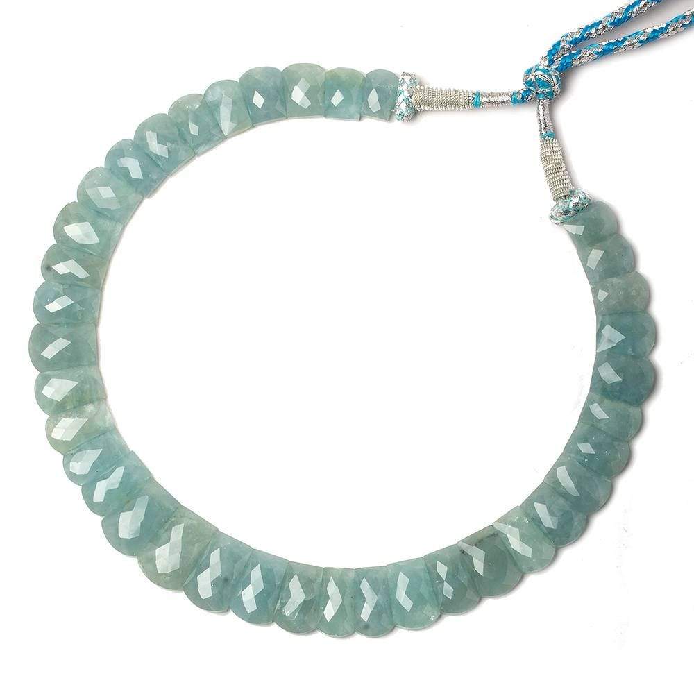 15x9-23x14mm Aquamarine double drilled faceted fancy shape collar 37 beads - Beadsofcambay.com