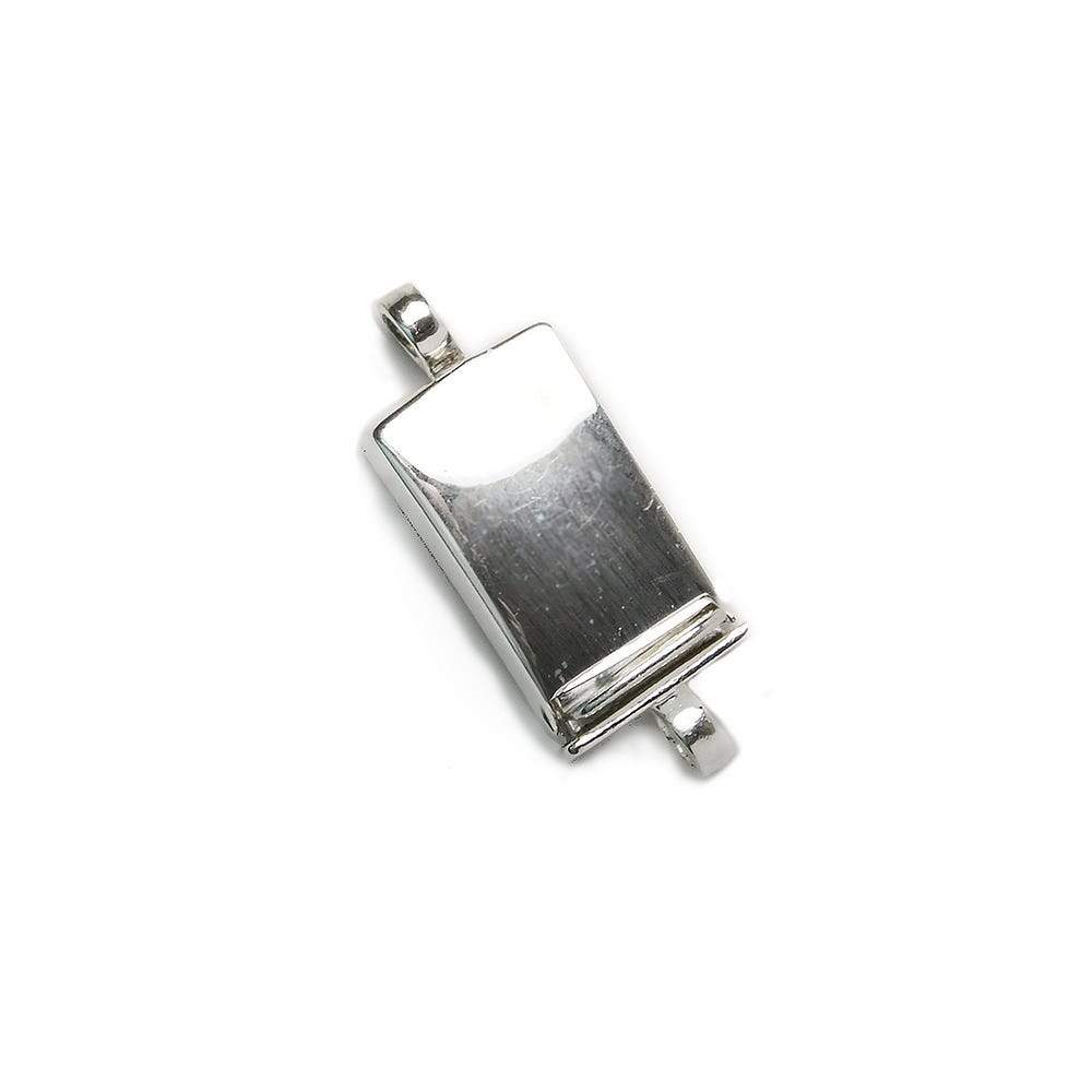 15x9mm Sterling Silver Box Clasp Plain Rectangle Design 1 piece - Beadsofcambay.com