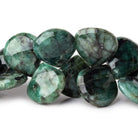 16-17mm Brazilian Emerald Faceted Heart Beads 8 inch 32 pcs - Beadsofcambay.com