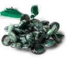 16-17mm Brazilian Emerald Faceted Heart Beads 8 inch 32 pcs - Beadsofcambay.com