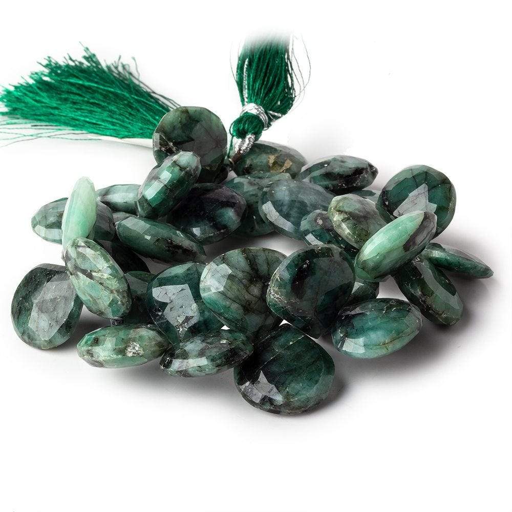 16-17mm Brazilian Emerald Faceted Heart Beads 8 inch 32 pcs - Beadsofcambay.com