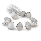 16-17mm Sterling Silver Bezel Banded Agate Faceted Nuggets 7 inch 10 Beads - Beadsofcambay.com
