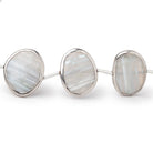 16-17mm Sterling Silver Bezel Banded Agate Faceted Nuggets 7 inch 10 Beads - Beadsofcambay.com