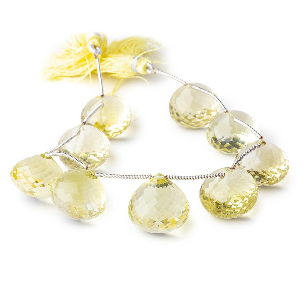 16-18mm Lemon Quartz Faceted Candy Kiss Beads 7 inch 9 pieces - Beadsofcambay.com
