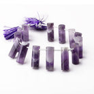 16-20mm Cape Amethyst Faceted Tube Beads 7 inch 14 pieces - Beadsofcambay.com