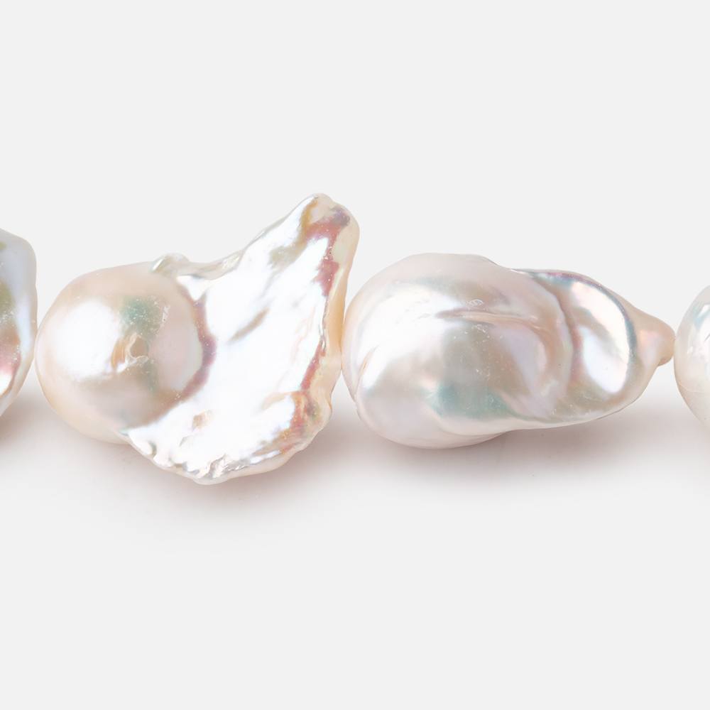 16-20mm Creamy White Ultra Baroque Pearls 15.5 inch 19 Beads AA - Beadsofcambay.com