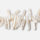 16-22mm Creamy White Biwa Top Drilled Freshwater Pearls 16 inch 136 beads - Beadsofcambay.com