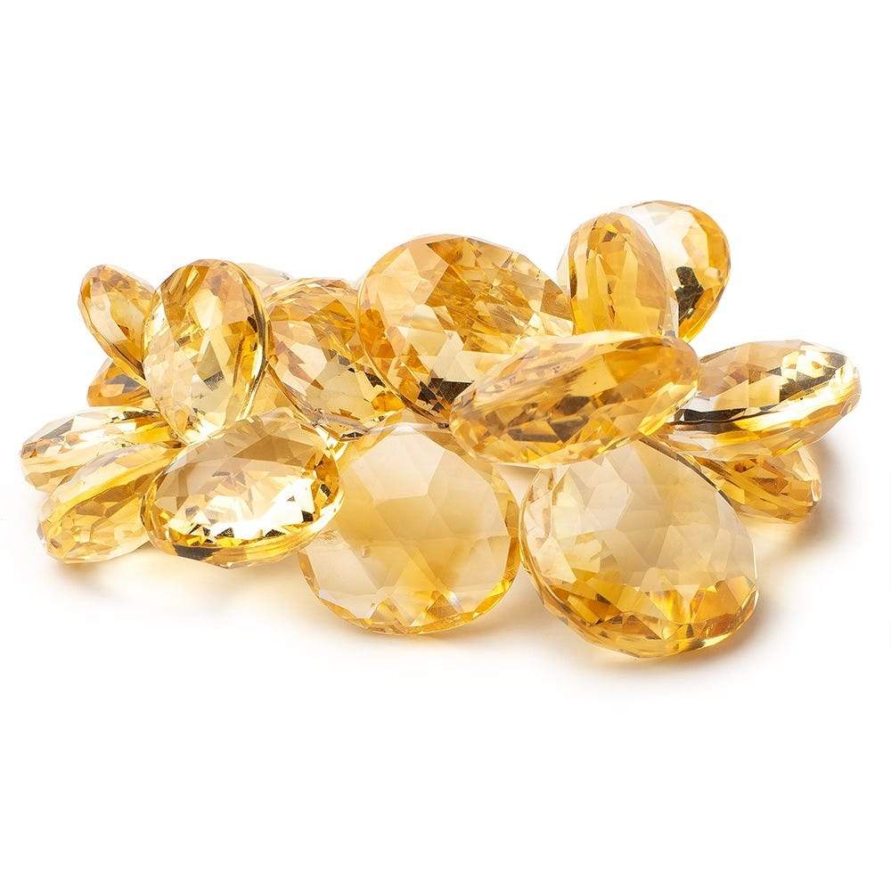 16-26mm Citrine Faceted Heart Beads 7.5 inch 26 pieces AAA - Beadsofcambay.com