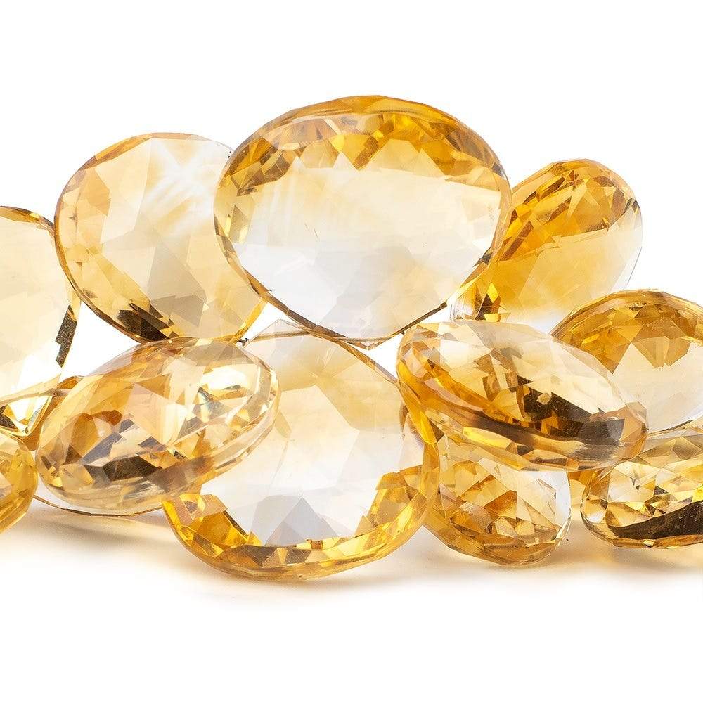 16-26mm Citrine Faceted Heart Beads 7.5 inch 26 pieces AAA - Beadsofcambay.com