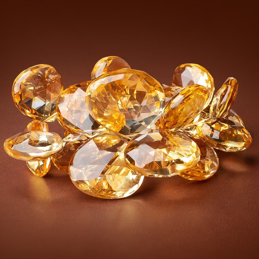 16-26mm Citrine Faceted Heart Beads 7.5 inch 26 pieces AAA - Beadsofcambay.com