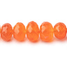 8-11mm Carnelian Faceted Rondelle Beads 16 inch 57 pieces - BeadsofCambay.com