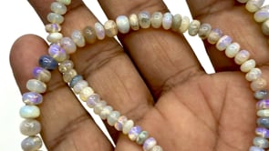 BeadsofCambay 4-11.5mm Australian Opal Plain Rondelle Beads 20 inch 130 pieces AAA