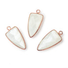 Beadsofcambay 21x10mm Rose Gold Bezel White Moonstone Point Pendant 1 piece