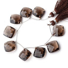 16.5-17mm Smoky Quartz Faceted Pillow Beads 5 inch 9 pieces - Beadsofcambay.com
