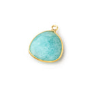 16.5mm Vermeil Bezel Amazonite Plain Triangle Pendant 1 Focal Bead - Beadsofcambay.com