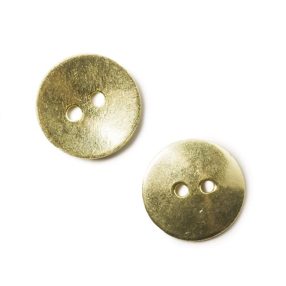 16mm 14kt Gold Round Button 10 pieces - Beadsofcambay.com