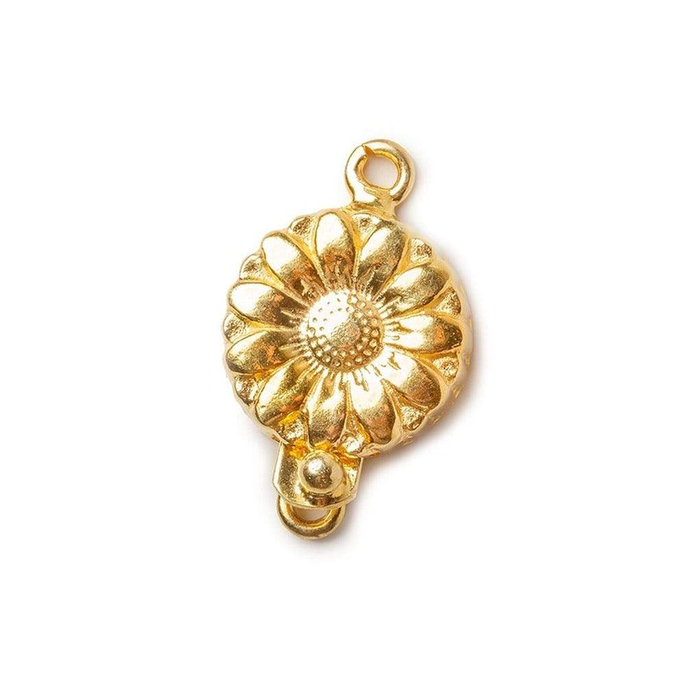 16mm 22kt Gold plated Box Clasp Daisy Design 1 piece - Beadsofcambay.com