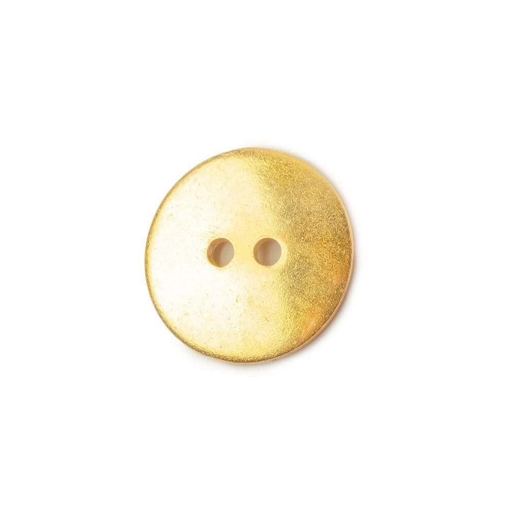 16mm 22kt Gold plated Round Button 10 pieces - Beadsofcambay.com