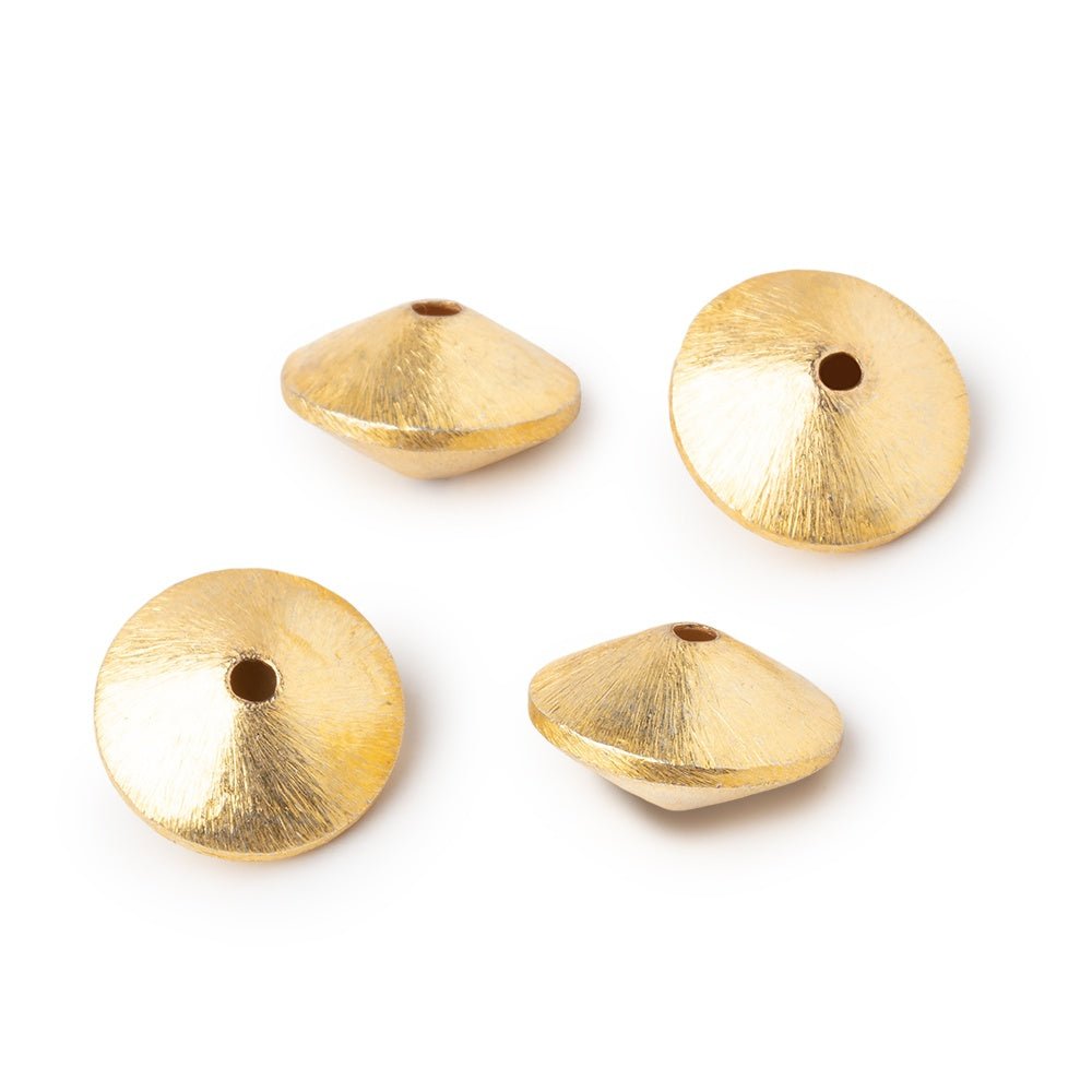 16mm 22kt Plated Copper Brushed Disc Beads Set of 4 pieces - Beadsofcambay.com
