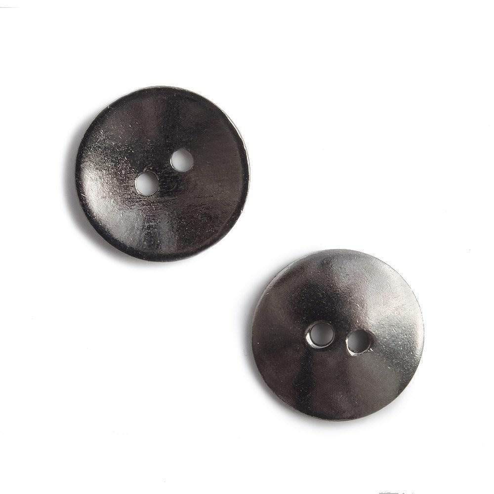 16mm Black Gold Round Button, 10 pieces - Beadsofcambay.com