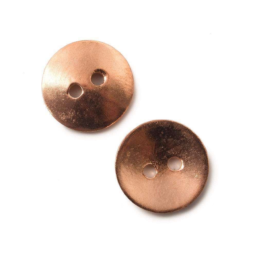 16mm Copper Round Button Disc, 10 pieces - Beadsofcambay.com