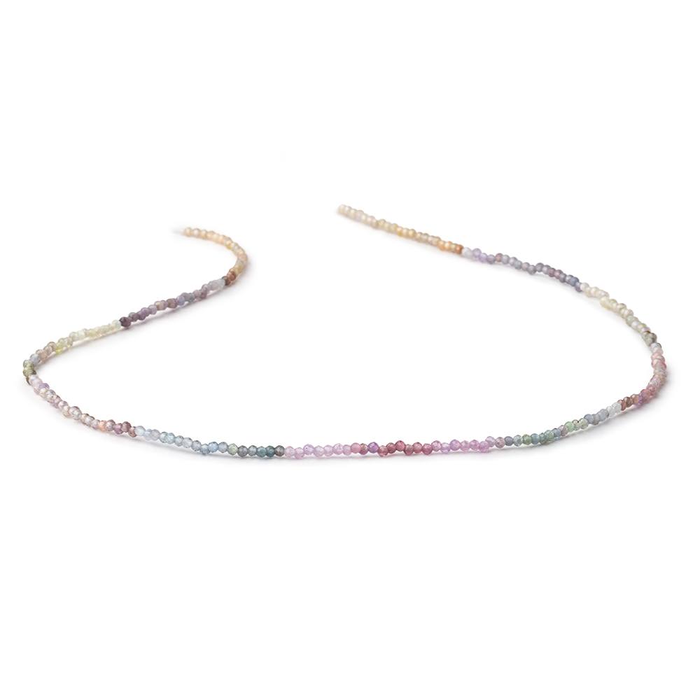 1.6mm Multi Color Sapphire Micro Faceted Round Beads 12.25 inch 218 pieces - Beadsofcambay.com