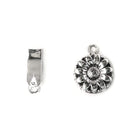 16mm Oxidized Sterling Silver Box Clasp Daisy Design 1 piece - Beadsofcambay.com