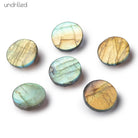 16mm Rose Cut Labradorite Faceted Cabochon Focal Beads - Undrilled with warm flash - Beadsofcambay.com