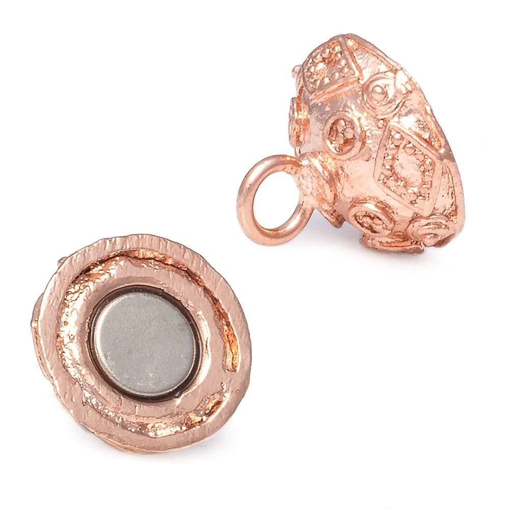 17mm Rose Gold plated Circle & Kite Design Magnetic Clasp 1 piece - Beadsofcambay.com