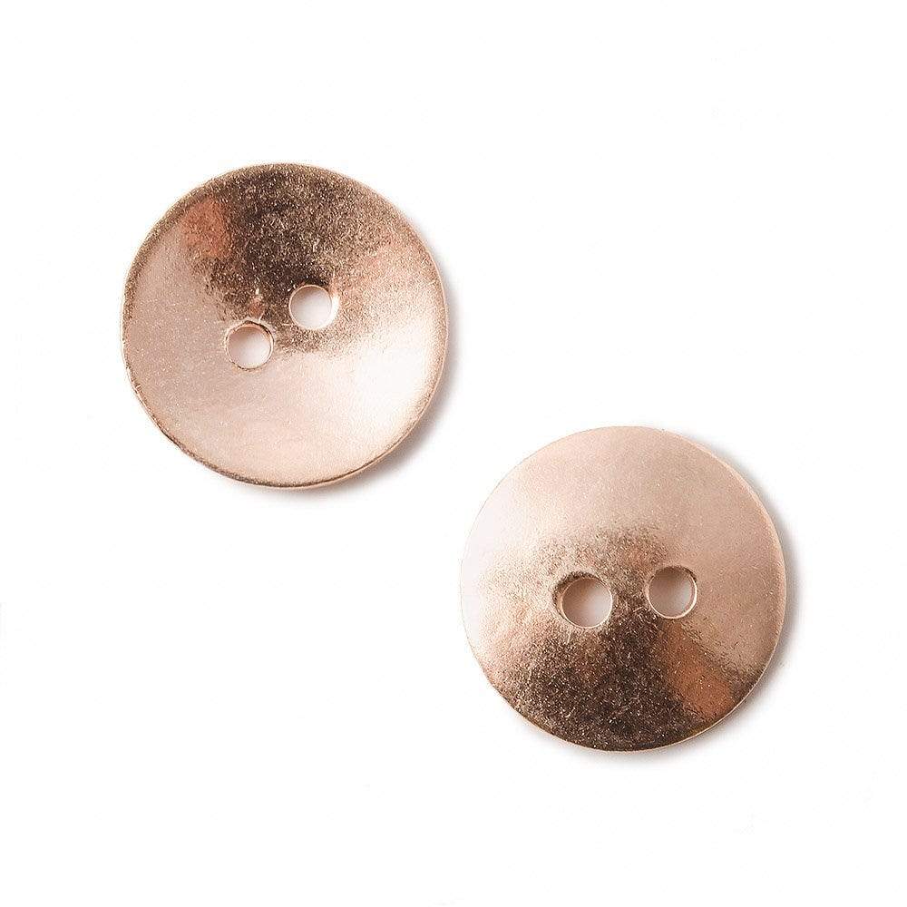 16mm Rose Gold Round Button 10 pieces - Beadsofcambay.com