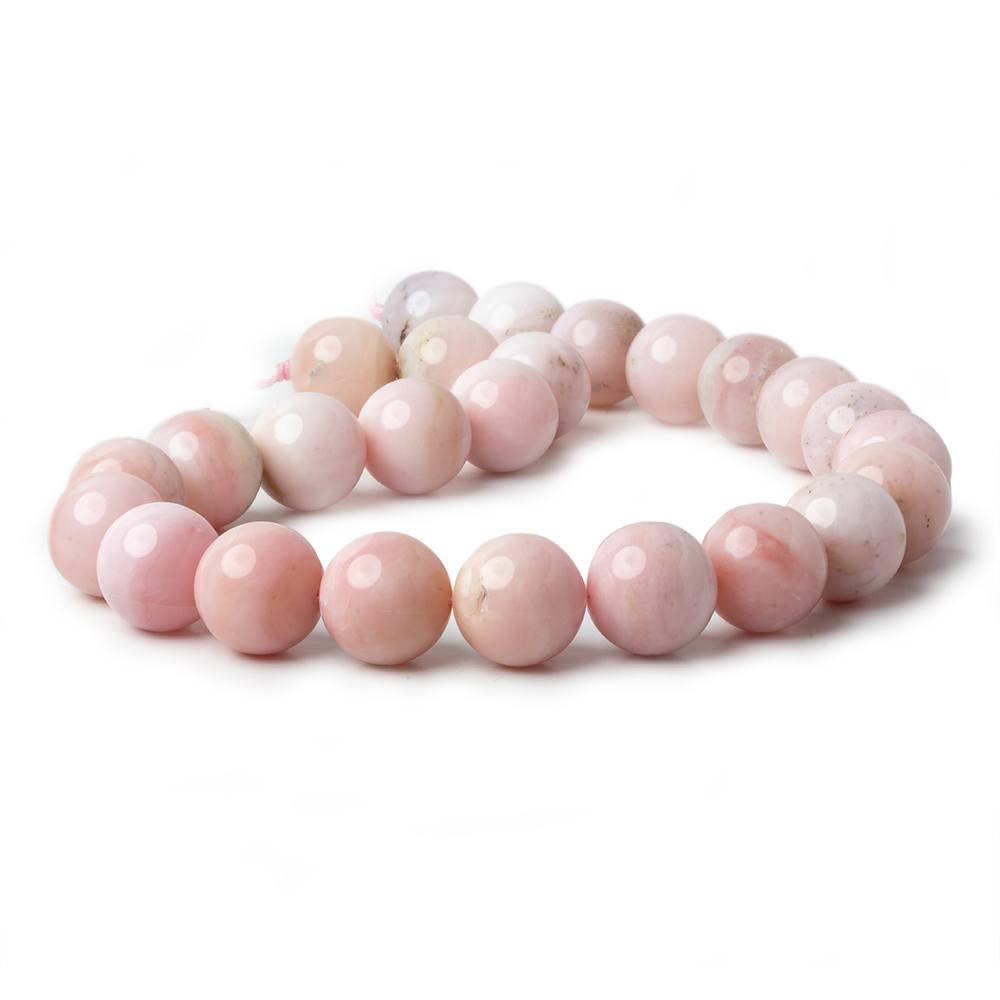 16mm Shaded Pink Peruvian Opal plain rounds 16 inch 25 beads AA - Beadsofcambay.com