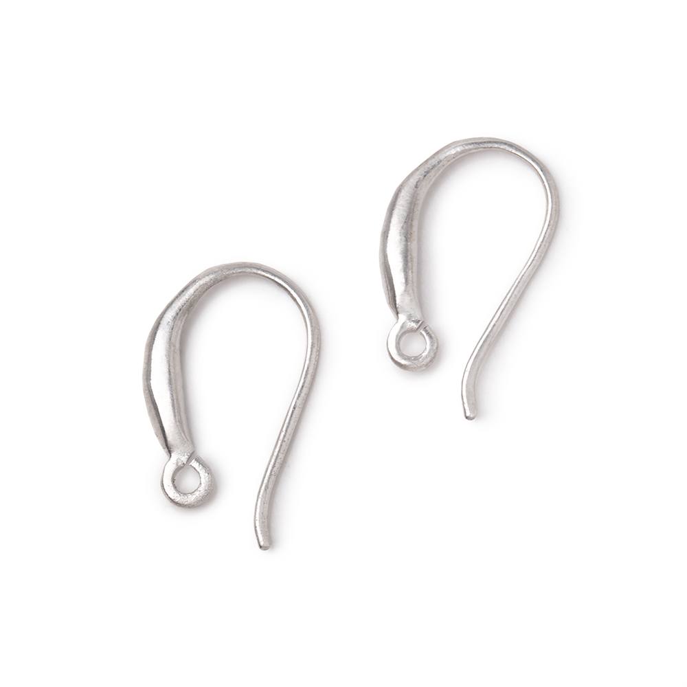 16mm Sterling Silver Earwire with a Satin Finish Set of 2 pieces - Beadsofcambay.com