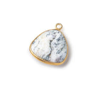 16mm Vermeil Bezel Dendritic Opal Plain Triangle Pendant 1 Focal Piece - Beadsofcambay.com