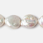 16mm White Ultra Coin Freshwater Pearls 1.5mm Large Hole 16 inch 18 pieces - Beadsofcambay.com
