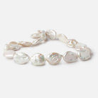 16mm White Ultra Coin Freshwater Pearls 1.5mm Large Hole 16 inch 18 pieces - Beadsofcambay.com