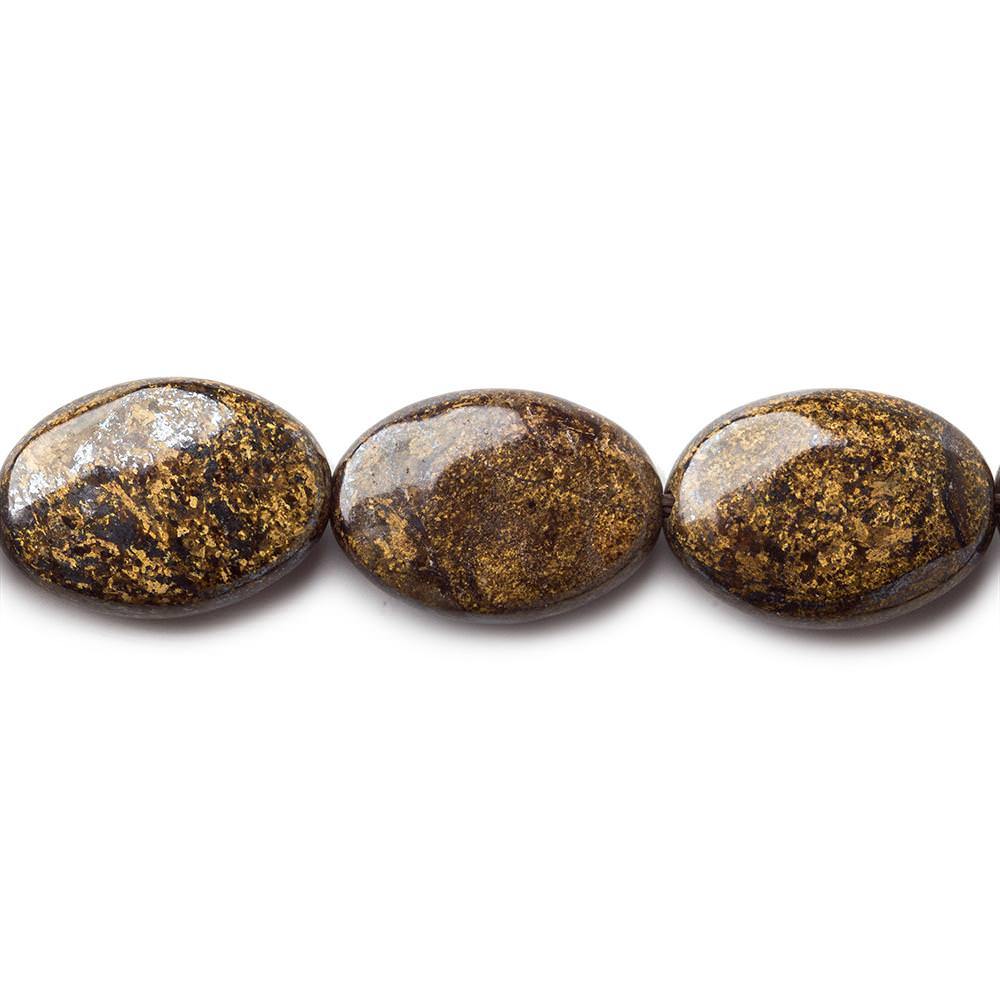 16x10mm Bronzite plain oval beads 15.5 inch 27 pieces - Beadsofcambay.com