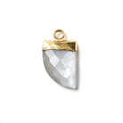16x10mm Gold Leafed Platinum Grey Moonstone Horn Pendant 1 piece - Beadsofcambay.com