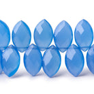 16x10mm Santorini Blue Chalcedony Faceted Marquise Beads 8 inch 40 pieces - Beadsofcambay.com