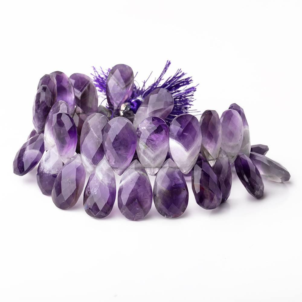 16x11-19x12mm Cape Amethyst Faceted Pear Beads 8 inch 38 pieces - Beadsofcambay.com