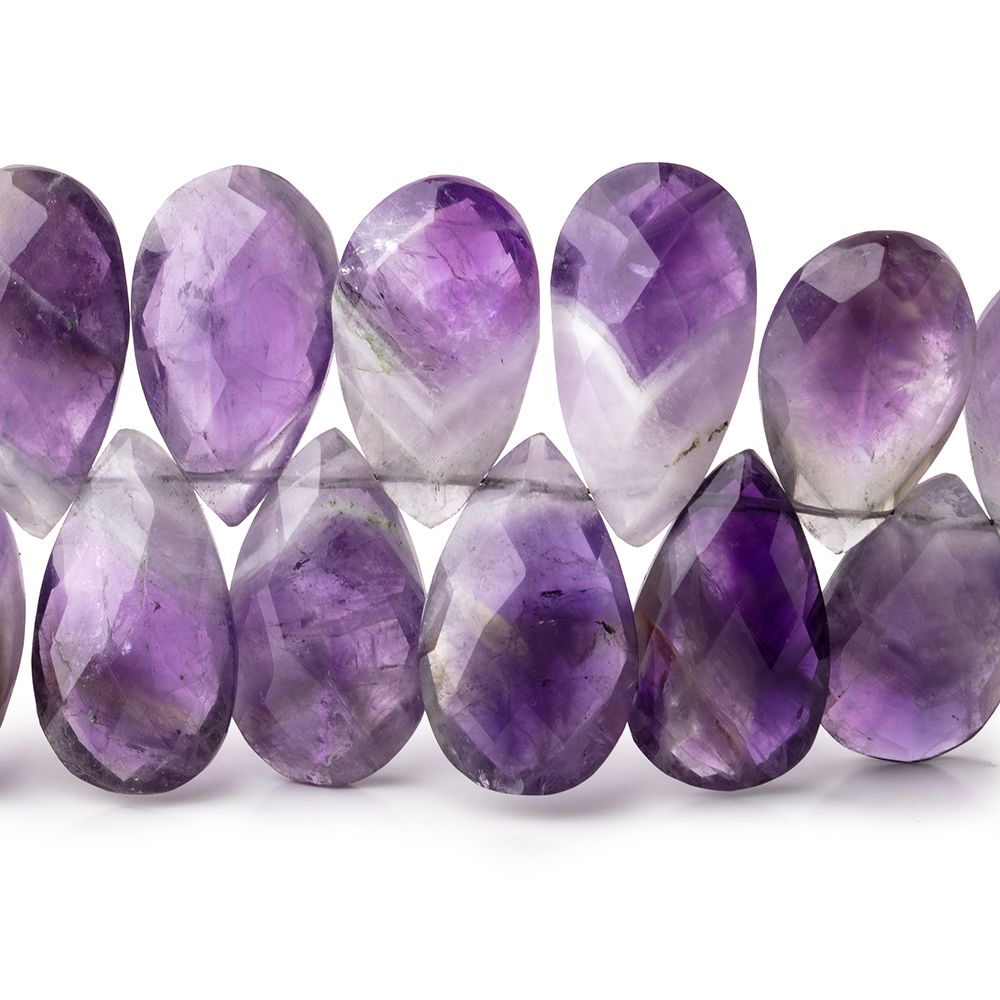 16x11-19x12mm Cape Amethyst Faceted Pear Beads 8 inch 38 pieces - Beadsofcambay.com
