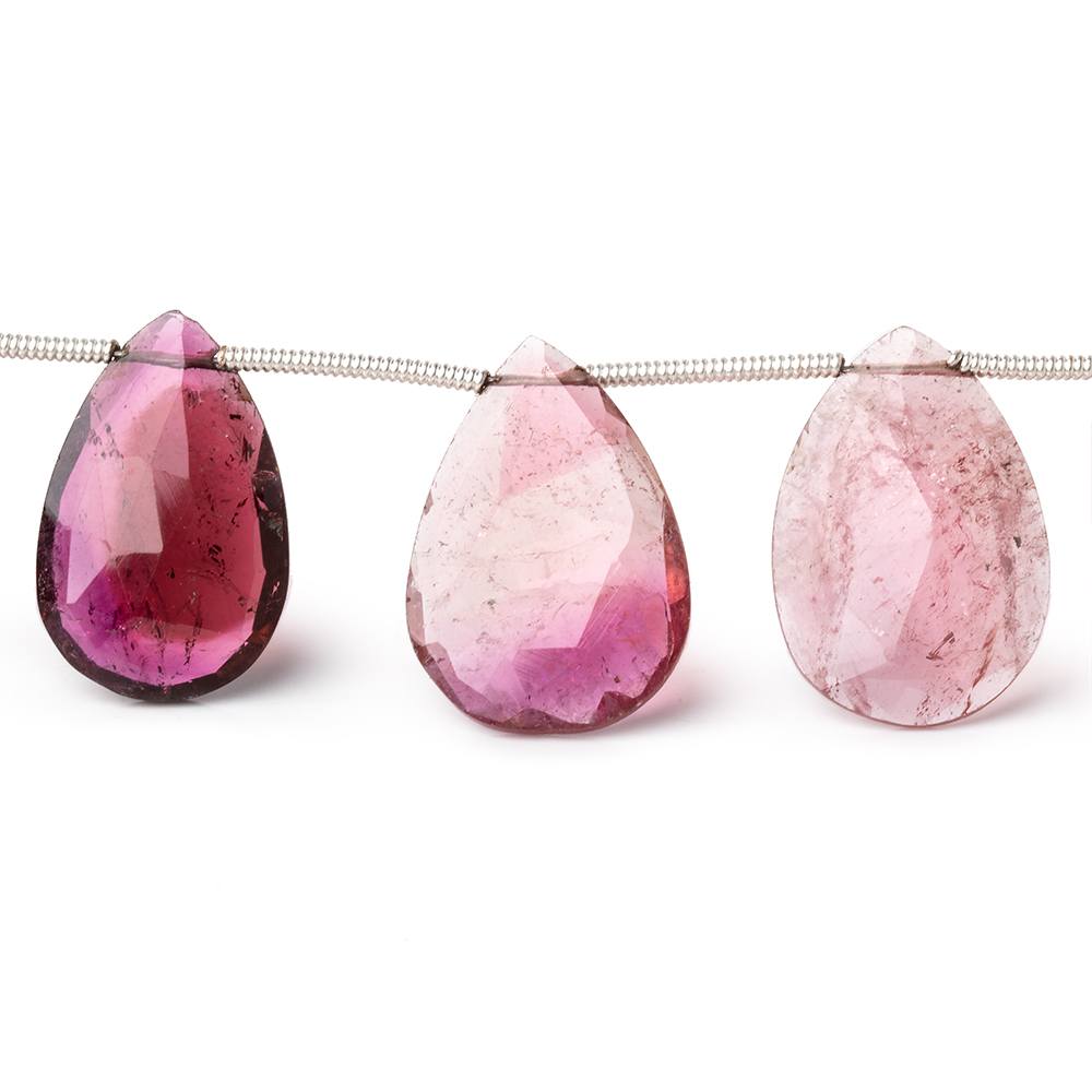 16x11-19x13mm Multi Color Tourmaline Faceted Pear Beads 7.25 inch 11 pieces - Beadsofcambay.com