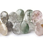16x11-21x14mm Sagenitic Quartz Faceted Pear Beads 11 inch 54 pcs AA - Beadsofcambay.com