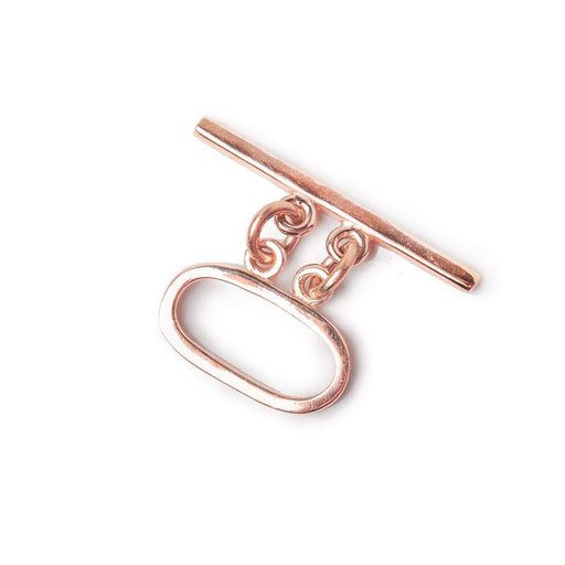 16x11 Rose Gold plated Sterling Silver Oval Double Strand Toggle 1 piece - Beadsofcambay.com