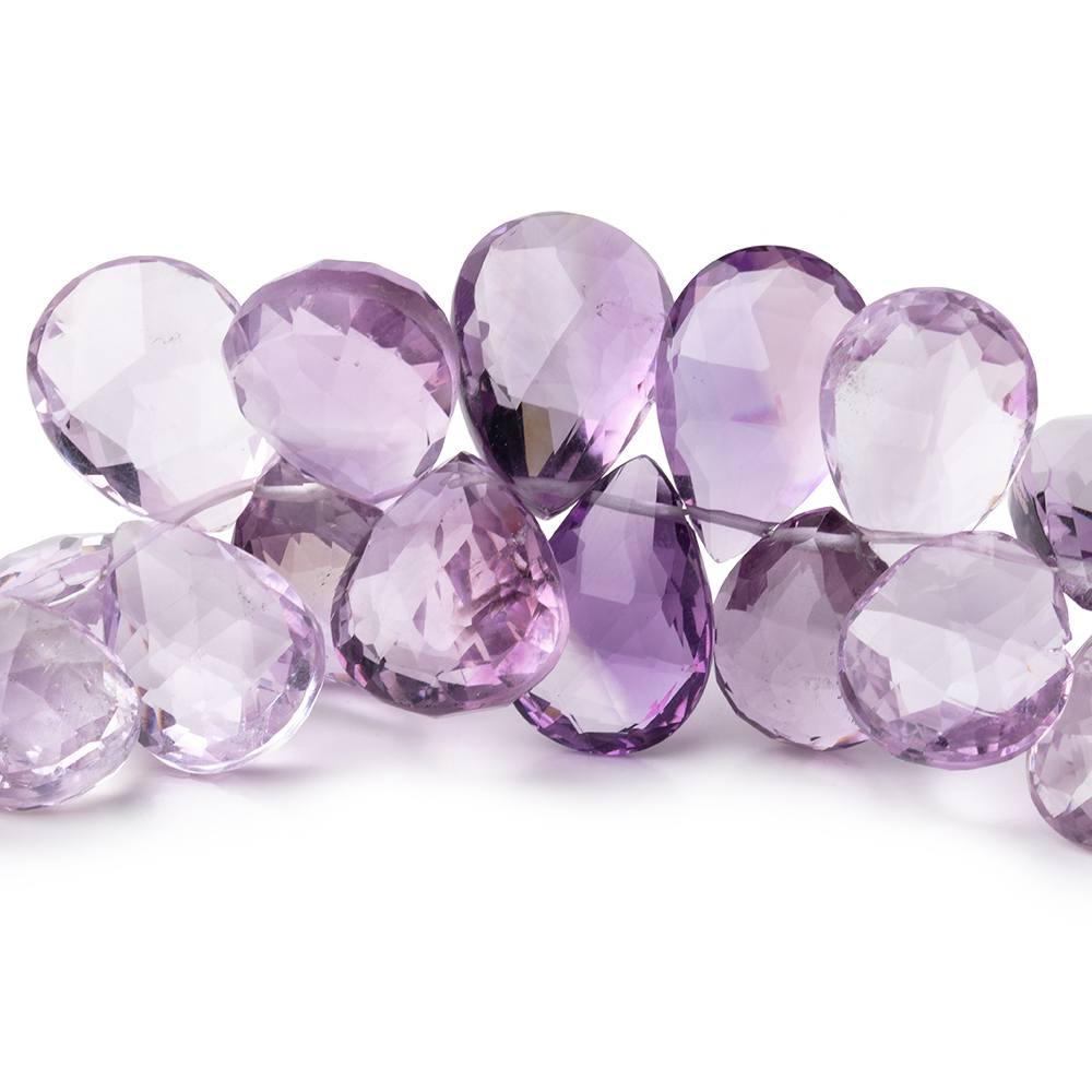 16x11mm Amethyst & Pink Amethyst Faceted Pear Beads 8 inch 43 pieces - Beadsofcambay.com