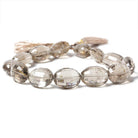 16x12-18x13mm Rutilated Smoky Quartz Checkerboard Faceted Oval Beads 12 Pieces - Beadsofcambay.com
